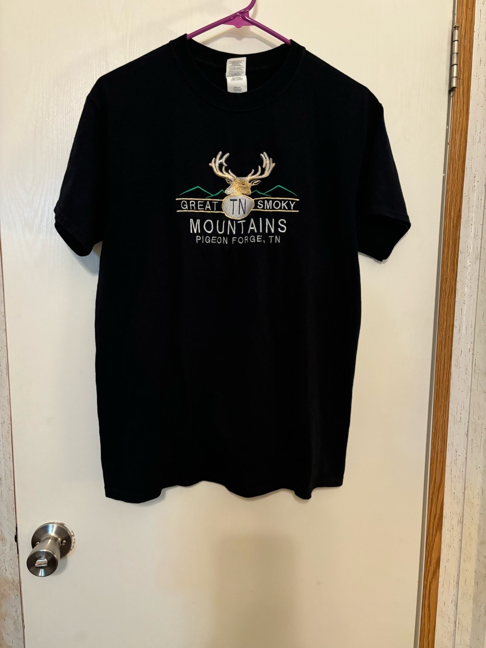 Gildan Black Short Sleeve Tee with Smoky Mountains Graphic